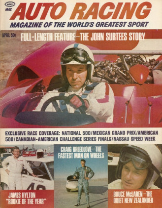 AUTO RACING 1967 APR - V2 N2 - JOHN SURTEES, BREEDLOVE, HYLTON, MCLAREN*